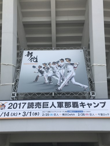 読売巨人軍キャンプ球場周囲を彩る のぼり旗、バナーのイメージ